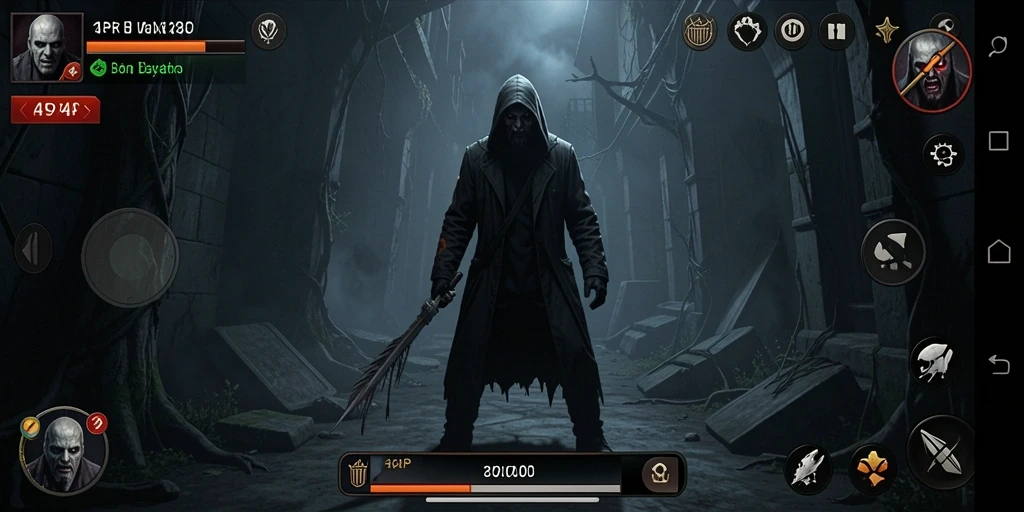 Screenshot gameplay 4P4P yang menunjukkan suasana mencekam.