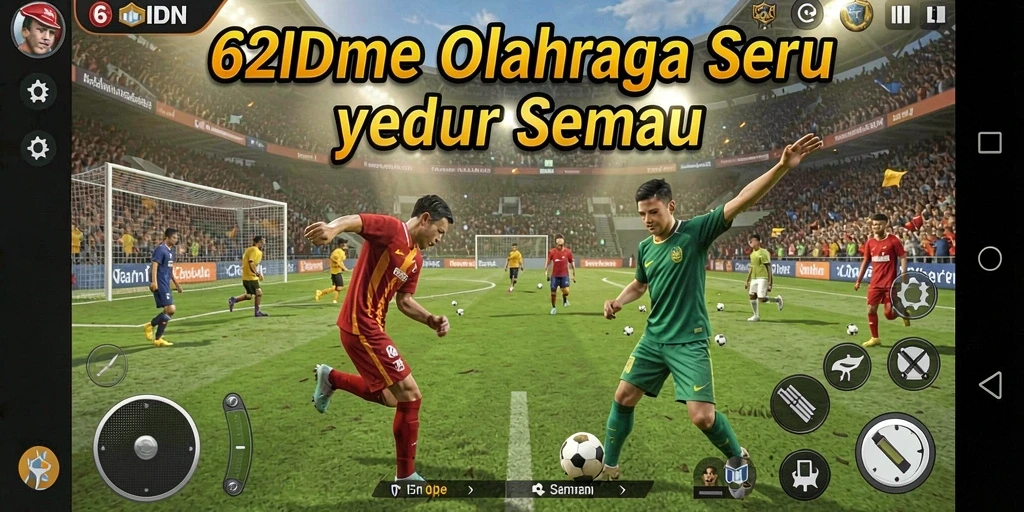 Tampilan gameplay seru dari 62IDN dengan aksi olahraga mendebarkan.