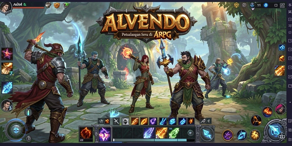 Gameplay mendebarkan di dunia petualangan ALVENDO.