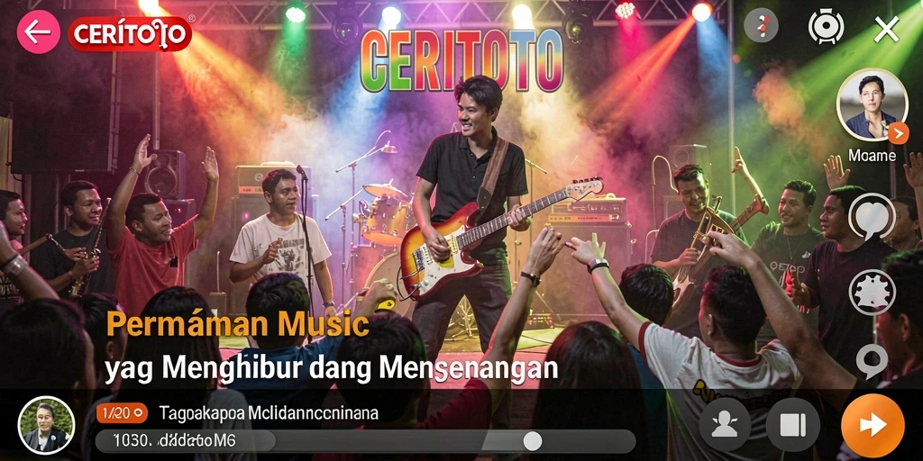 Screenshot permainan CERITOTO menampilkan aksi seru bermain musik.