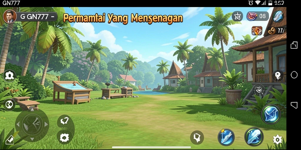 Tampilan gameplay menarik dari GN777 dengan karakter cerah.