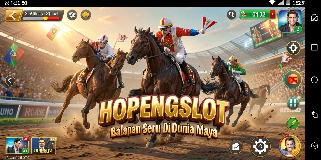 Tampilan balapan seru HOPENGSLOT dengan mobil tercepat.