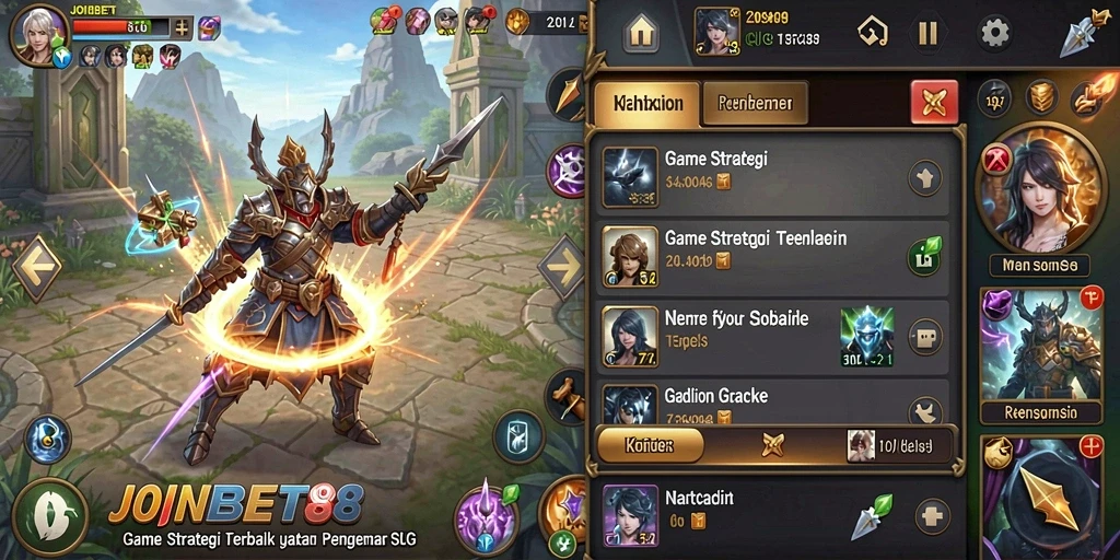 Tangkapan layar menunjukkan aksi mendebarkan dalam gameplay SLG.