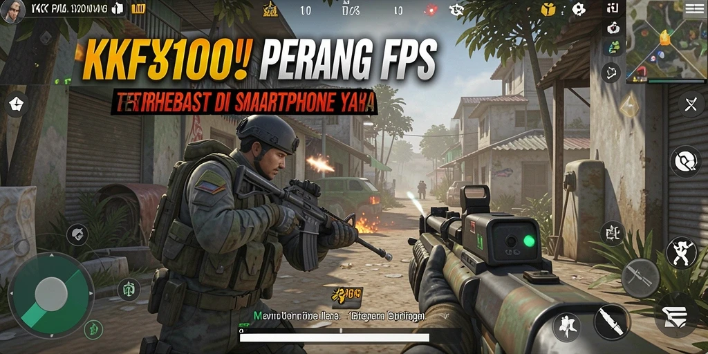 Screenshot menampilkan aksi mendebarkan dalam gameplay FPS KPK100.