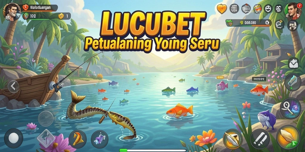 Screenshot gameplay LUCUBET menunjukkan aksi memancing yang mendebarkan.