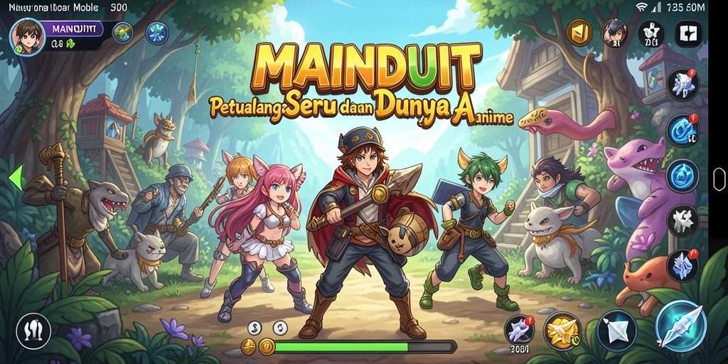 Tampilan gameplay seru dalam dunia anime yang penuh warna.