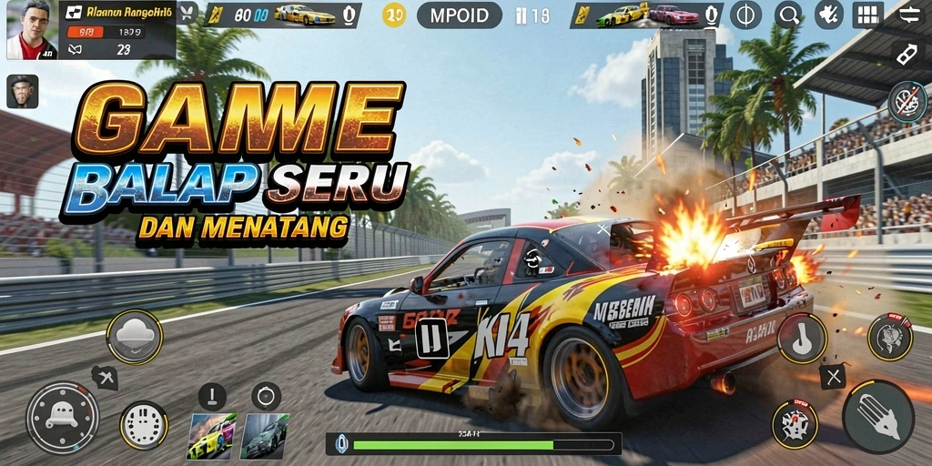 Gameplay menarik dengan mobil balap yang menantang.