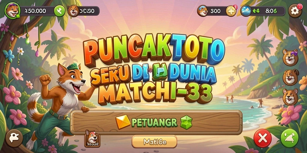 Tampilan gameplay seru PUNCAKTOTO dalam aksi Match-3.