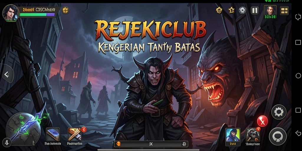 Tangkapan layar gameplay menampilkan kengerian di dunia REJEKICLUB.