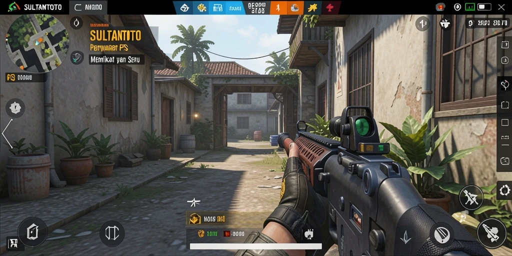 Gameplay SULTANTOTO dengan aksi tembak-menembak yang mendebarkan.