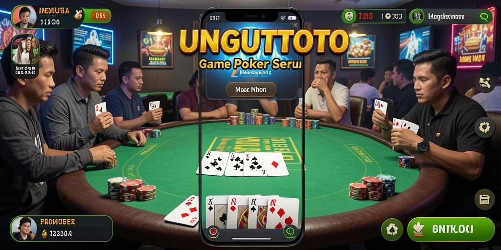 Screenshot gameplay Poker UNGUTOTO yang seru dan menarik.