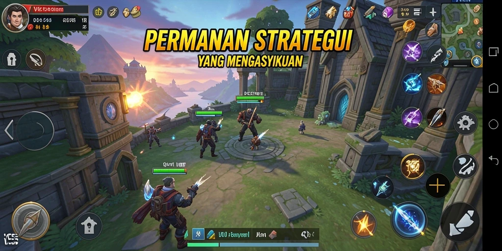 Tangkapan layar dari gameplay VC55 yang menunjukkan proses strategi.