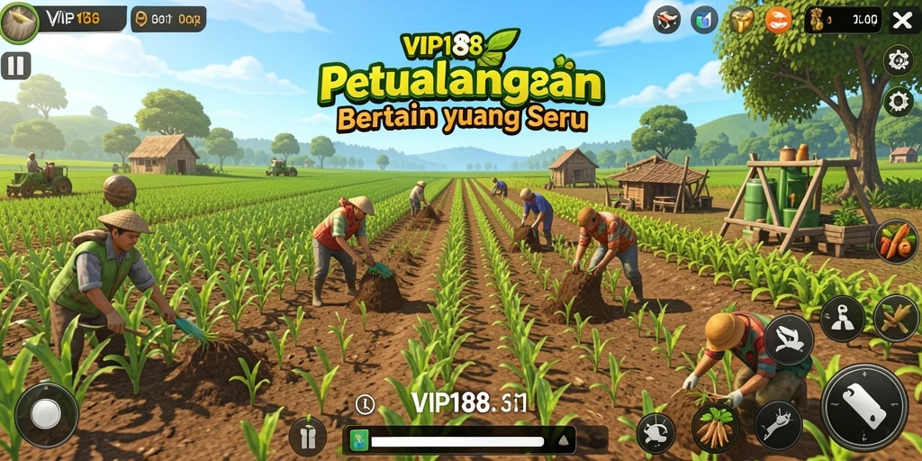 Tampilan screenshot utama VIP188 yang menampilkan keseruan gameplay Farming.