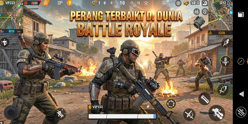 Gameplay intense dalam pertempuran Battle Royale di VIP333.