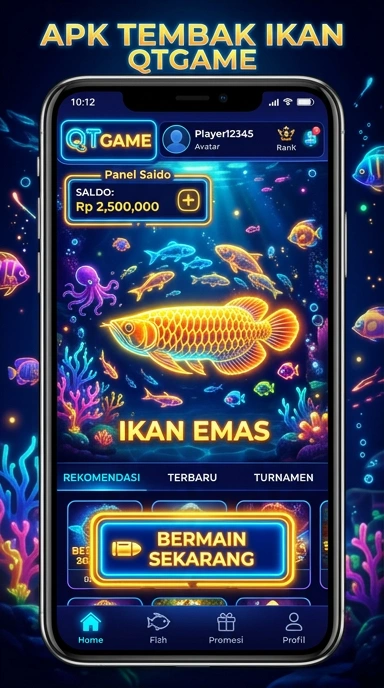 Tampilan utama aplikasi qtgame dengan berbagai kategori.